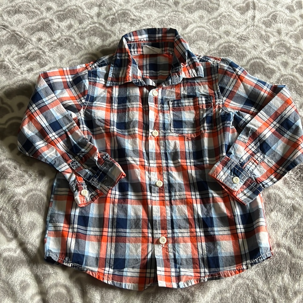 • Crazy 8 plaid button down shirt, 5T •